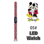 Nova disney mickey minnie led toque relógio donald duckbracelet relógio estudante crianças esportes dos desenhos animados relógio eletrônico presente brinquedo