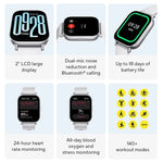 Versão global Xiaomi Redmi Watch 5 Active 2 '' Display de até 18 dias de vida útil da bateria mais de 140 modos de treino Chamadas Bluetooth 5ATM