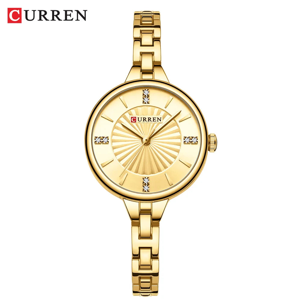 Curren-relógio de quartzo de luxo feminino, relógio pulseira magnética, pulseira esportiva, para mulheres