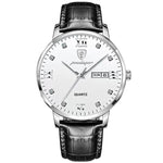 Poedagar mais novo relógio masculino à prova dwaterproof água casual pulseira de couro luminosa relógios de luxo para homem data semana exibição esportes relógios quartzo