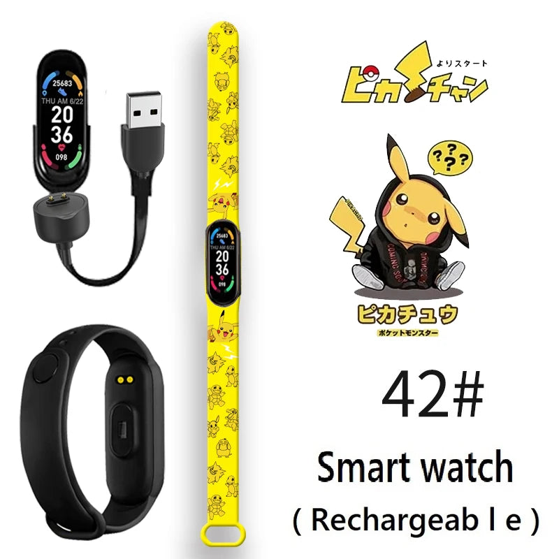 Pikachu Novo Estilo Magnético Bluetooth Relógio Inteligente Esportes Eletrônico Freqüência Cardíaca Pressão Pedômetro Música Monitoramento do Sono Blood Toy