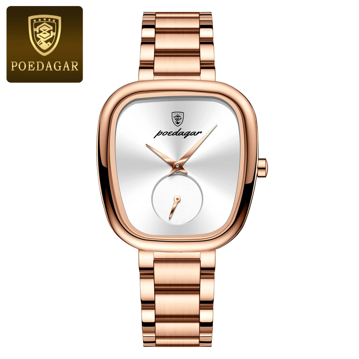 Poedagar luxo senhoras relógio de aço inoxidável à prova dwaterproof água relógio quartzo para mulher alta qualidade relógio feminino elegante relógios femininos