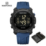 NAVIFORCE NF7104 Novos relógios esportivos digitais LCD para homens moda pulseira de silicone relógio de pulso eletrônico militar