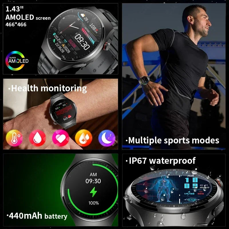 Xiaomi lipídios no sangue úrico glicose no sangue relógio inteligente masculino rastreador de fitness relógio freqüência cardíaca bluetooth chamando ecg + ppg smartwatch