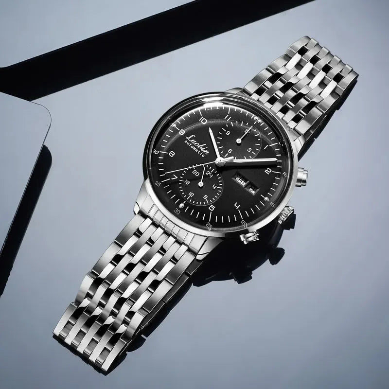 Moda masculina relógios mecânicos negócios relógio de pulso automático aço inoxidável luminoso designer relógio reojes de hombre novo 2023