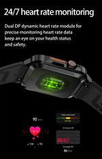 Novo esportes ao ar livre relógio inteligente masculino 1.95 polegada freqüência cardíaca oxigênio no sangue à prova dwaterproof água bt chamada smartwatch presente masculino para android ios