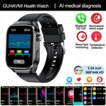2024 novo grau médico ácido úrico gordura no sangue smartwatch ecg glicose no sangue freqüência cardíaca pressão arterial monitoramento de saúde relógio inteligente