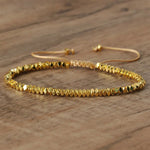 2x3 ouro/prata/ouro rosa contas facetadas trança pulseira ajustável para mulheres homens cintilante delicado pulseira jóias