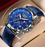 Novos relógios masculinos lige marca superior de luxo couro casual relógio quartzo esporte à prova dwaterproof água relógio relogios masculino + caixa