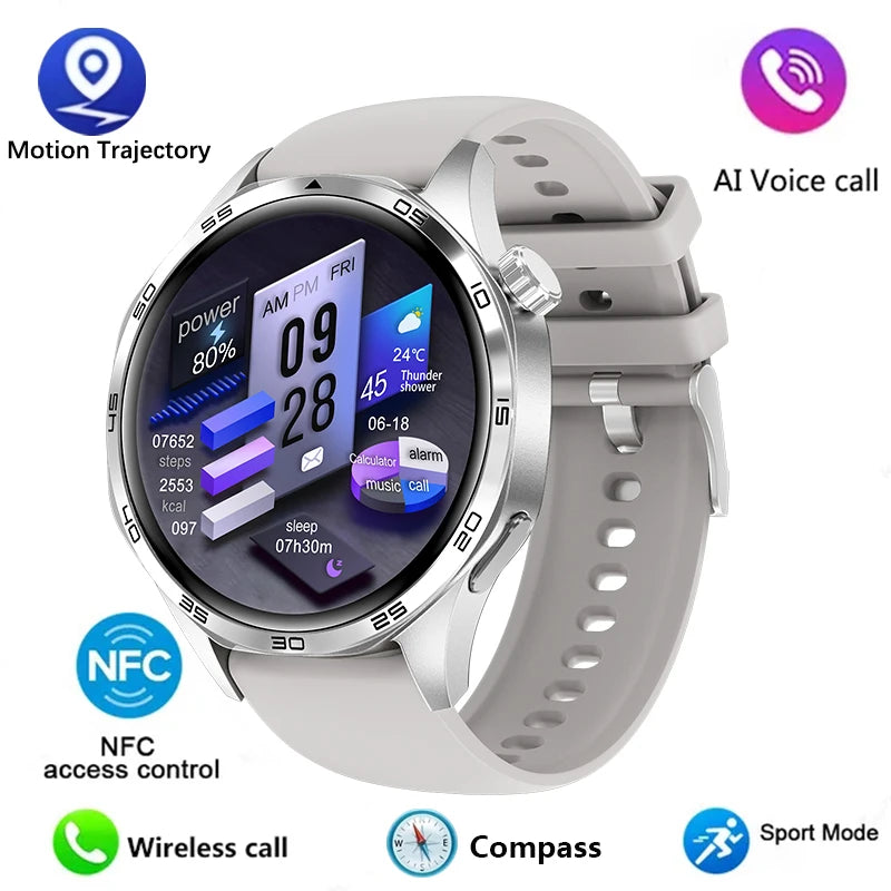 Gt5 pro relógio inteligente masculino 5 pro amoled tela hd bluetooth chamada trajetória gps nfc freqüência cardíaca bússola smartwatches 2024 novo