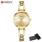 Curren relógios femininos elegante moda original relógio de quartzo para Laides à prova dwaterproof água aço inoxidável simples luxo uso diário