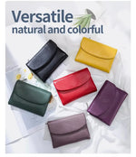 Carteira curta feminina Doubili carteira de couro macio moda bolsa de cor sólida
