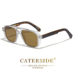 Caterside retro punk óculos de sol dos homens do vintage plana superior pontes duplas alta qualidade óculos de sol feminino viagem festa festival eyewear