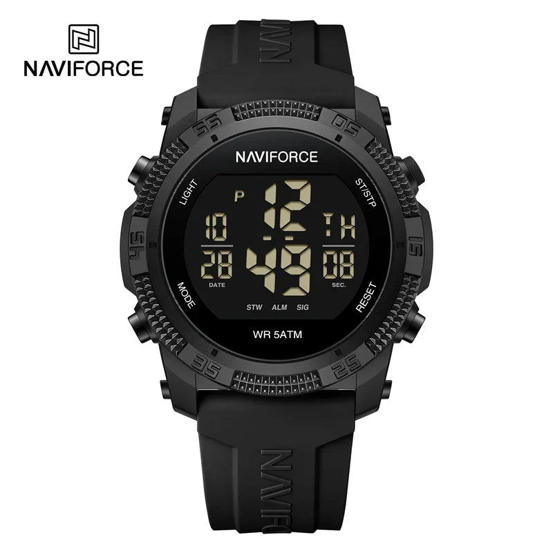 NAVIFORCE NF7104 Novos relógios esportivos digitais LCD para homens moda pulseira de silicone relógio de pulso eletrônico militar