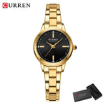 Curren relógios femininos moda original relógio de pulso de quartzo para senhoras mostrador romano deslumbrante diamante à prova dwaterproof água luminosa luxo novo