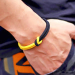Noter amarelo azul símbolo ucraniano pulseira masculina bicolor nó concêntrico cordão corrente braclet presente para ele ucrânia acessórios
