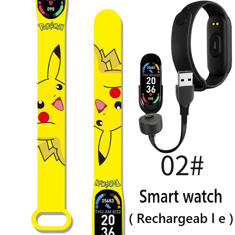 Pikachu Novo Estilo Magnético Bluetooth Relógio Inteligente Esportes Eletrônico Freqüência Cardíaca Pressão Pedômetro Música Monitoramento do Sono Blood Toy