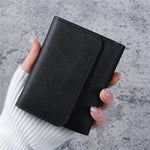 Novas carteiras fofas para mulheres pequeno ferrolho menina titular do cartão de crédito para couro do plutônio bolsa de moedas carteira feminina bolsas curtas para mulheres