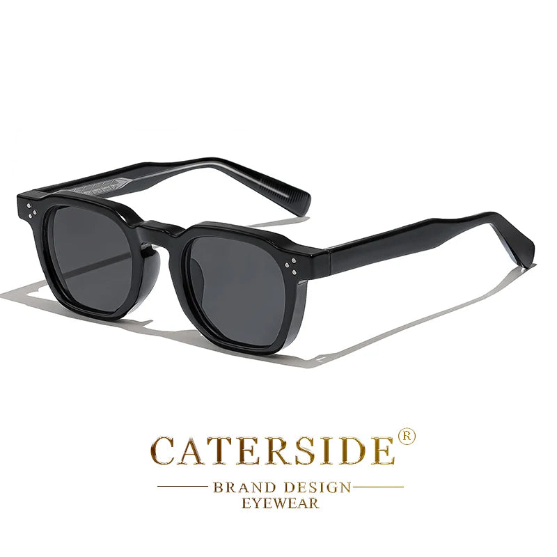 Caterside retro punk masculino óculos de sol pequeno quadro quadrado design personalizado óculos de sol feminino viagem festa negócios festival presente