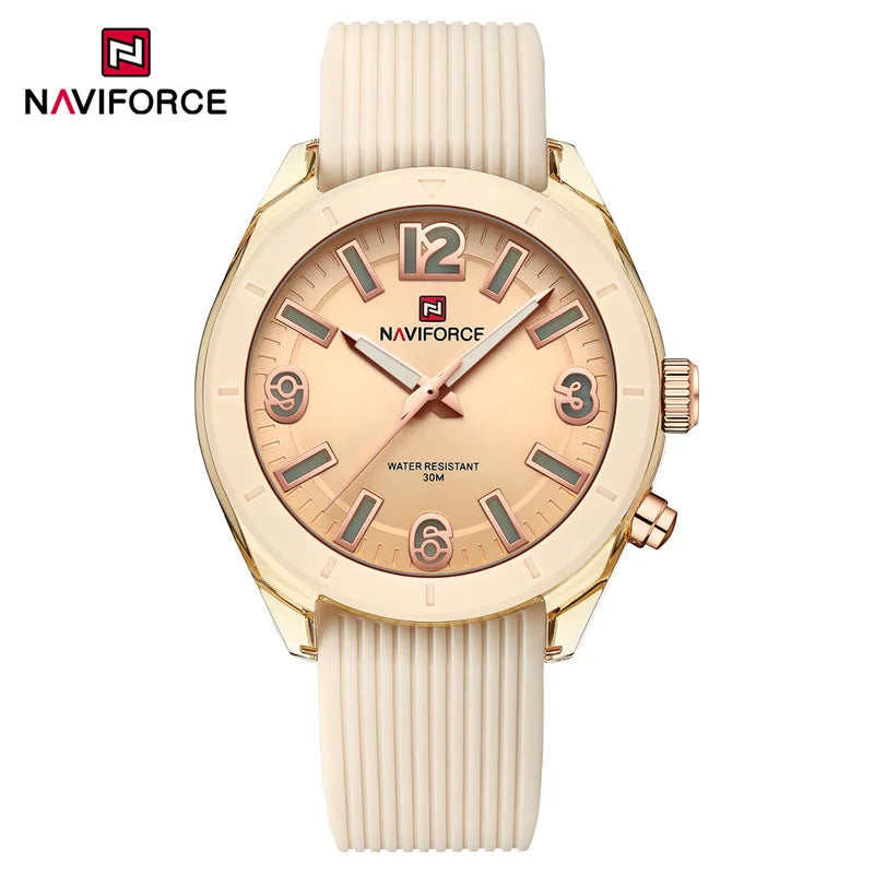 Naviforce moda feminina relógio à prova dwaterproof água personalidade senhoras quartzo relógios de pulso luxo vestido romatic namorada presente 2024