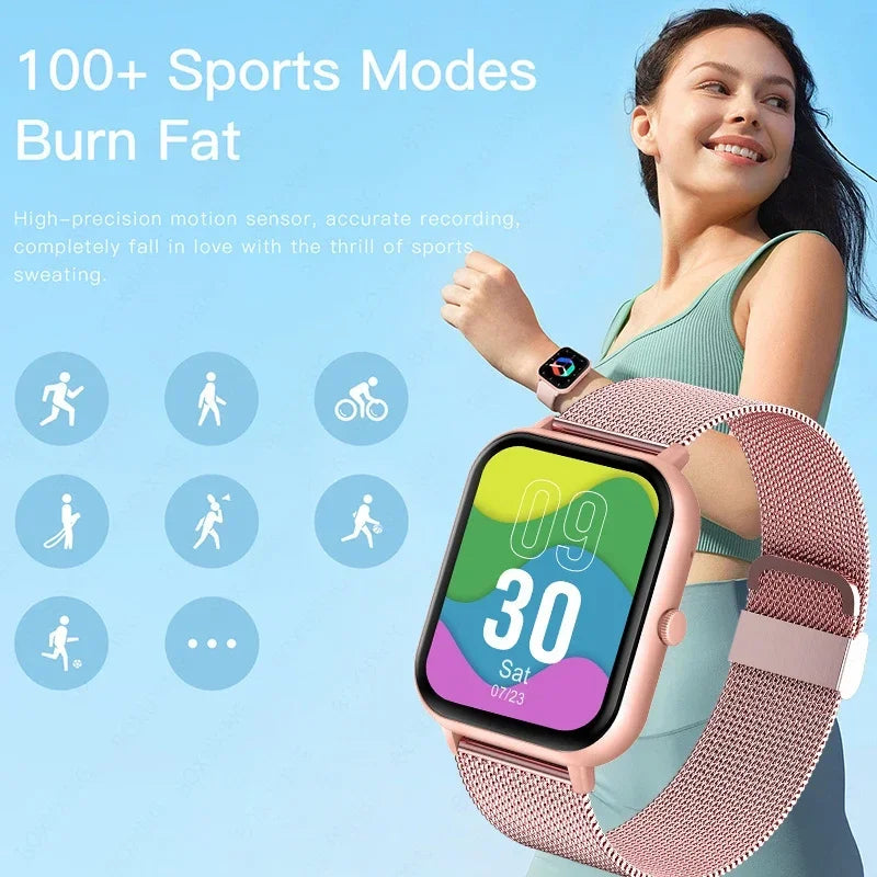 Xiaomi chamada relógio inteligente feminino mostrador personalizado smartwatch para android ios à prova dwaterproof água bluetooth música relógios relógio de toque completo