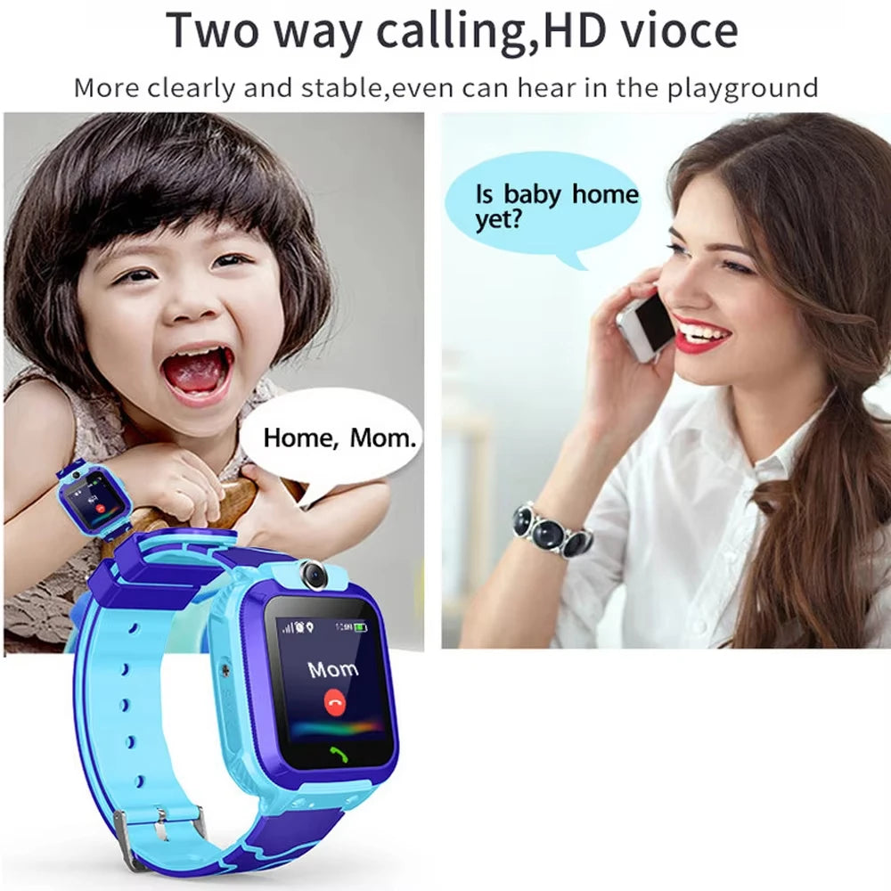 Xiaomi q12 relógio inteligente infantil, à prova d'água, sos, antil-perda, telefone, bate-papo de voz, 2g, cartão sim para meninos e meninas, presente