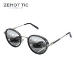 Zenottic steampunk óculos de sol redondo espelho polarizado (01 cores) óculos de sol para mulheres homens vintage tons uv400