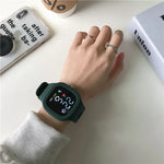 Masculino feminino relógio led digital esportes relógio para crianças meninos meninas quadrado grande dial à prova dwaterproof água silicone relógio de pulso eletrônico masculino