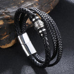 Moda pulseiras de couro vermelho masculino aço inoxidável multicamadas trançado corda pulseiras para mulheres pulseira jóias presentes sp1076