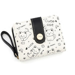 Carteira japonesa bonito do gato para mulheres, bolsa curta, titular do cartão do banco da identificação, saco do dinheiro, carteiras do zíper, armazenamento da chave, meninas, meninas