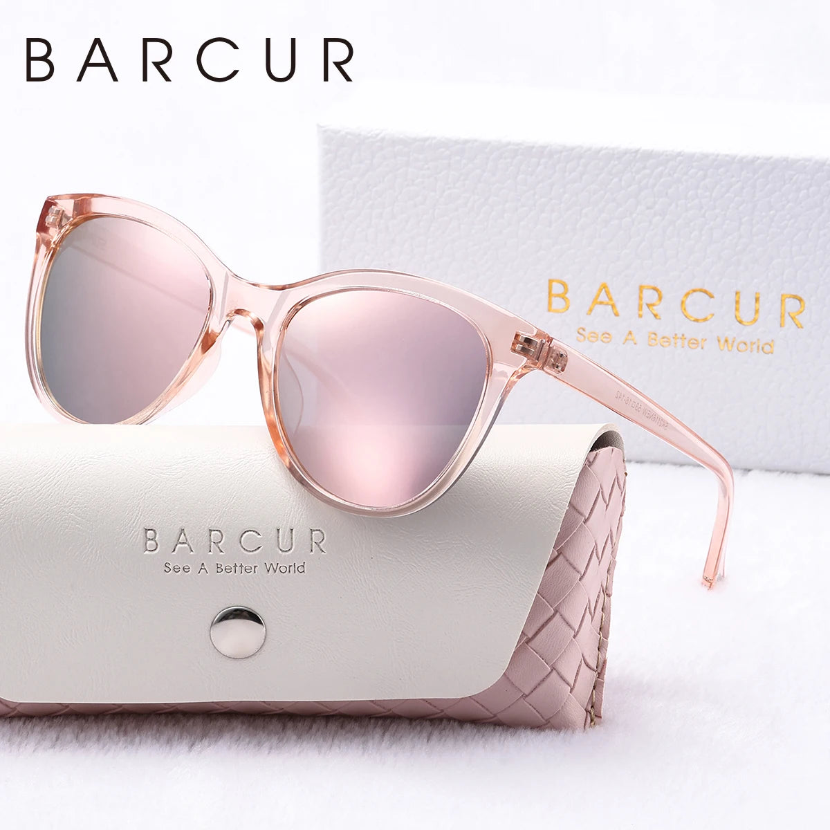 Barrcur lindas mulheres óculos de sol conforto durável transparente pc olho de gato quadro festa viagem uv400 polarizado óculos de sol melhor presente