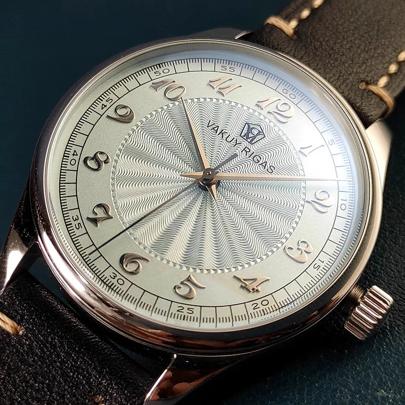 Relógio de pulso mecânico automático masculino, impermeável, calendário luminoso, ponteiro de gás, piloto alemão, NH38A movimento, C1