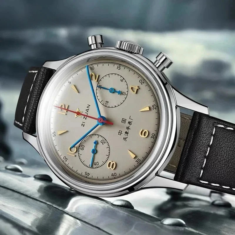 Relógios masculinos 1963 piloto relógio automático 42mm à prova dwaterproof água retro quartzo cronógrafo vestido vintage relógio