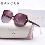 Barrcur moda feminina óculos de sol cores gradientes pc elíptico grande quadro uva/b polarizado óculos de sol branco pacote caixa de presente