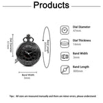 Relógio de bolso Steampunk com corrente para homens e mulheres, colar com pingente, charme vintage, preto, número romano, quartzo, moda unissex, presente
