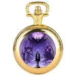 Anime solo nivelamento cúpula de vidro relógio de bolso com corrente colar vintage quartzo pingente relógios masculino feminino presente