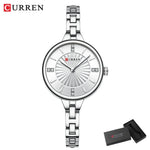 Curren-relógio de quartzo de luxo feminino, relógio pulseira magnética, pulseira esportiva, para mulheres
