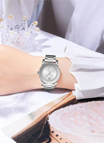 Skmei unissex quartzo pulseira à prova d'água relógios de luxo pulseira de aço inoxidável estilo simples display analógico relógio de pulso fashion