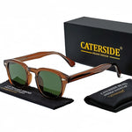 Caterside retro redondo masculino óculos de sol punk ácido propiônico pino templo luxo óculos de sol feminino esportes lazer festa óculos uv400