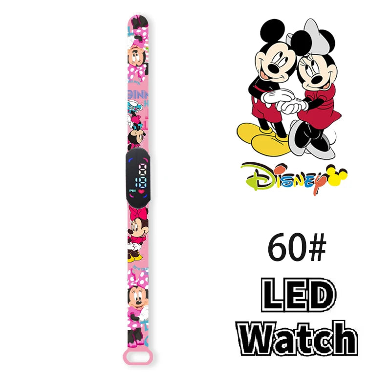 Nova disney mickey minnie led toque relógio donald duckbracelet relógio estudante crianças esportes dos desenhos animados relógio eletrônico presente brinquedo