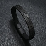 Novela pulseira de couro masculina destacável ímã fivela punk cruz braclet acessórios para ele pulseras para hombre erkek bileklik