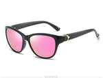 Aowear feminino polarizado vintage óculos de sol para mulheres moda espelho tons óculos de sol senhoras condução óculos gafas de sol mujer