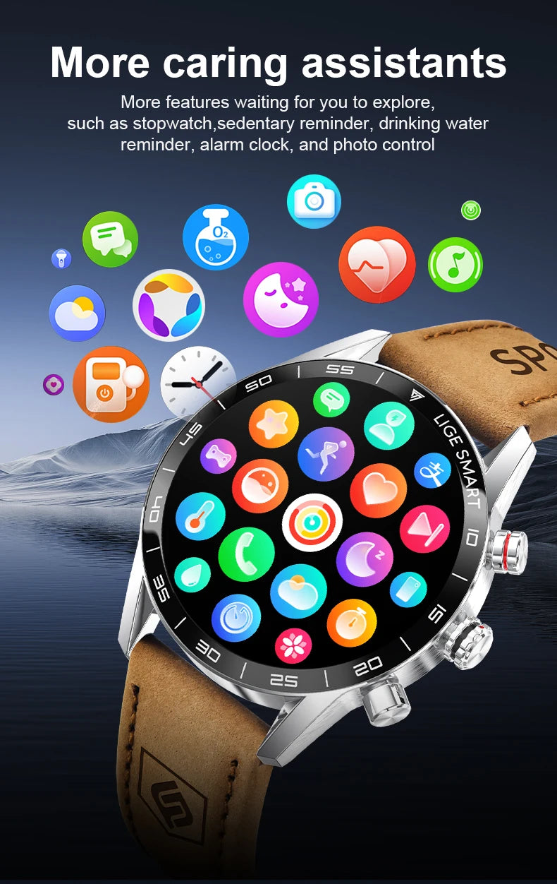 Lige 2024 novo robusto militar gps relógio inteligente masculino amoled tela hd freqüência cardíaca bluetooth chamada à prova dwaterproof água ao ar livre smartwatch