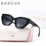 Óculos de sol feminino de alta qualidade da marca BARCUR Irregular PC Design de armação grossa cor criativa Shopping Party Óculos de sol polarizados