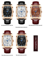 2024 CHENXI 8209 Relógios masculinos pulseira de couro casual luxo quartzo relógios de pulso quadrados à prova d'água