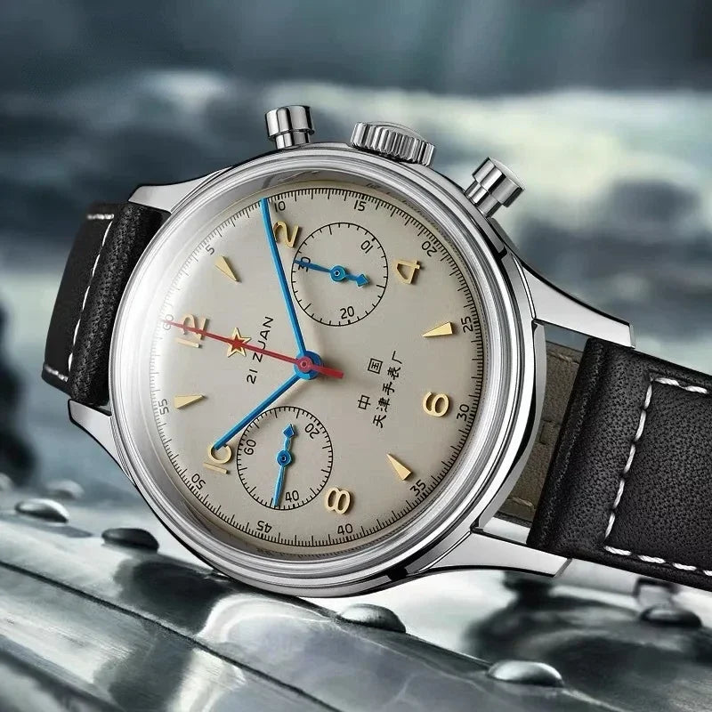 Relógios masculinos 1963 piloto relógio automático 42mm à prova dwaterproof água retro quartzo cronógrafo vestido vintage relógio