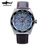 Heimdallr Monster Diver relógio masculino mostrador azul fosco cristal de safira NH35 mecânico automático 200m à prova d'água relógio luminoso completo