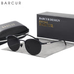 BARCUR TR90 Templos Óculos de sol feminino polarizado moda óculos de sol dirigindo redondo senhoras óculos de sol