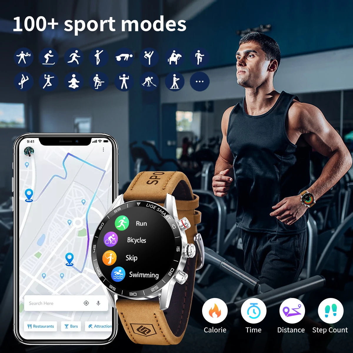 Lige 2024 novo robusto militar gps relógio inteligente masculino amoled tela hd freqüência cardíaca bluetooth chamada à prova dwaterproof água ao ar livre smartwatch
