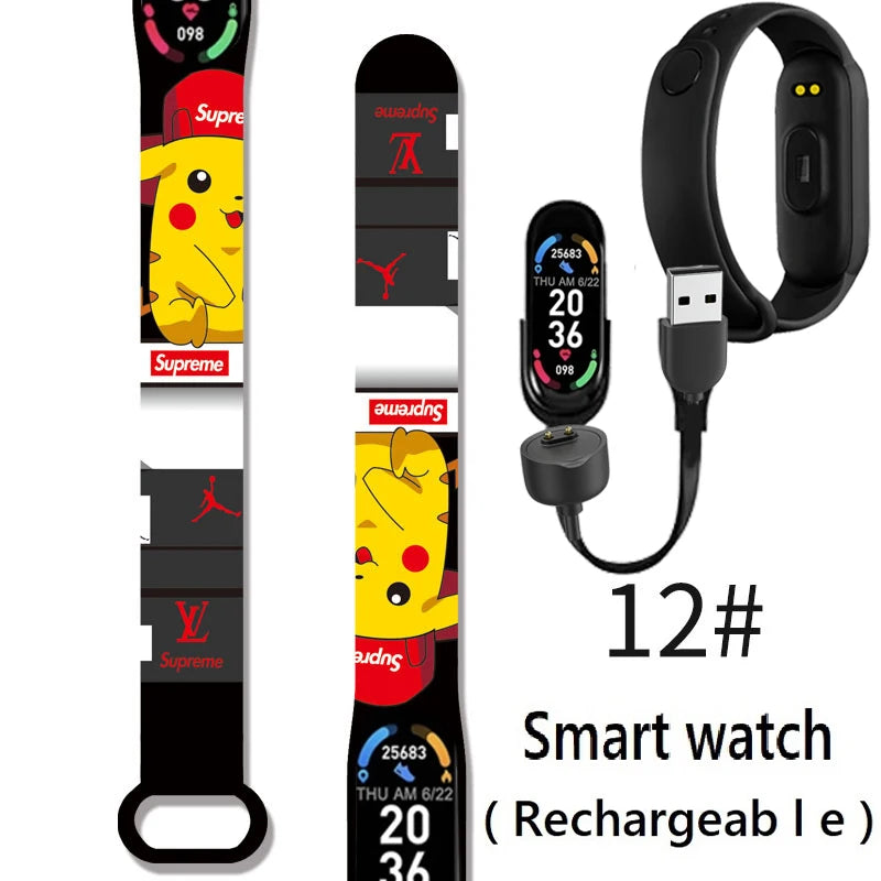 Pikachu Novo Estilo Magnético Bluetooth Relógio Inteligente Esportes Eletrônico Freqüência Cardíaca Pressão Pedômetro Música Monitoramento do Sono Blood Toy